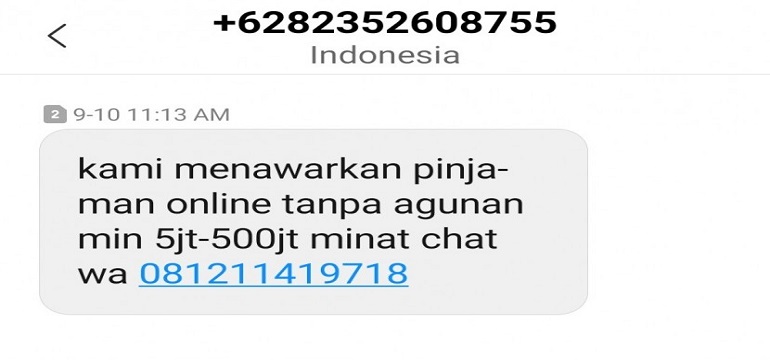Anda Sering Mendapatkan SMS yang Menawarkan Pinjaman Online? Perhatikan dulu Lima Hal ini